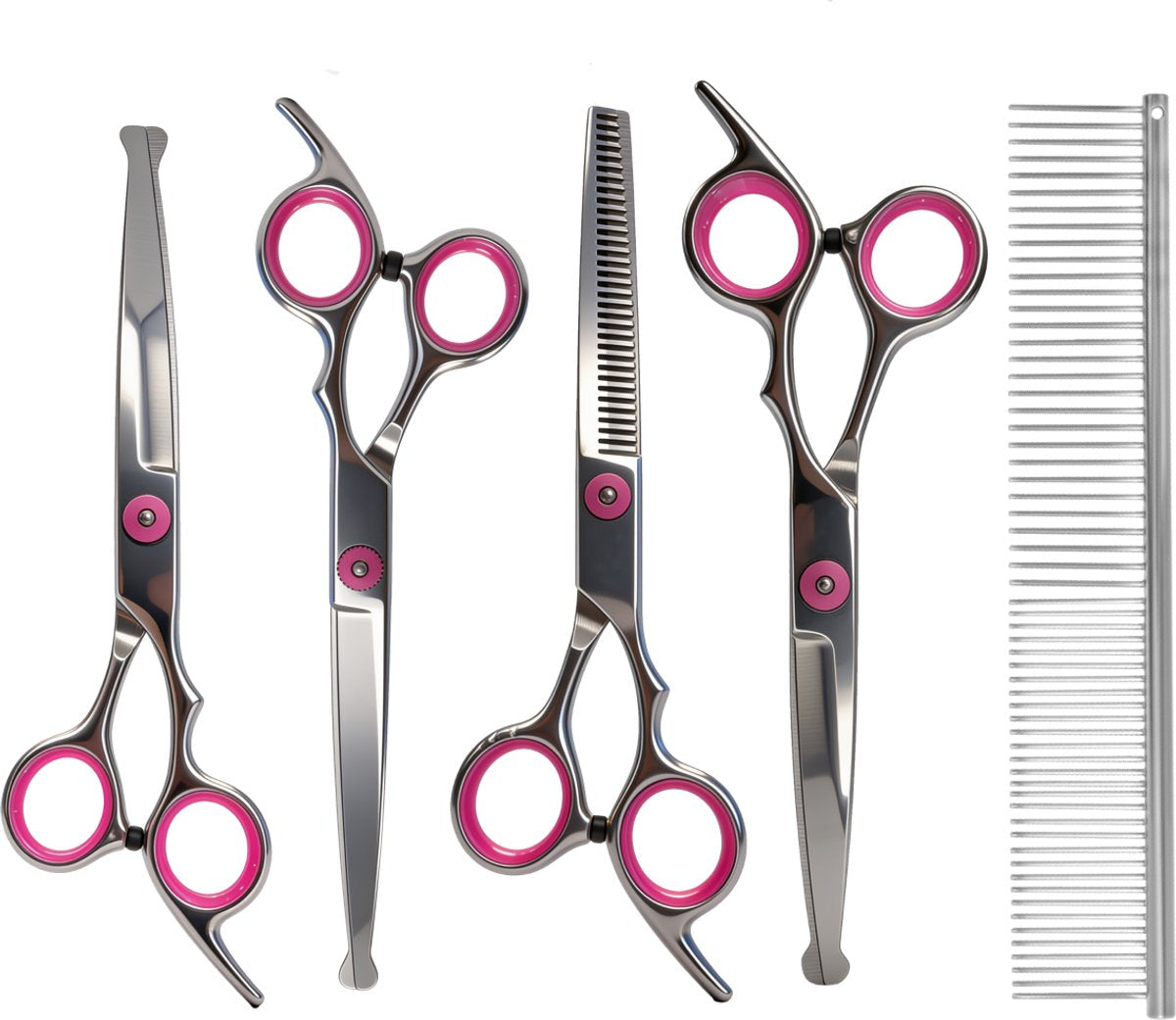 Hondenscharenset 5-delig – zilver/roze
