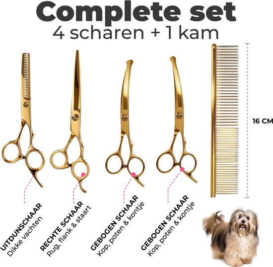 Hondenscharenset 5-delig – goud