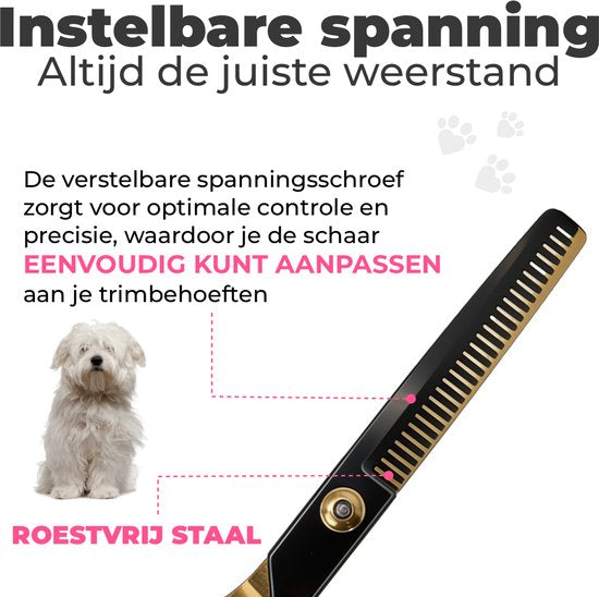 Hondenscharenset 5-delig – zwart/goud
