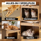 Krabmeubel voor katten met lig- en schuilplek – 51 × 25 cm