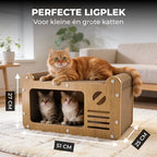 Krabmeubel voor katten met lig- en schuilplek – 51 × 25 cm
