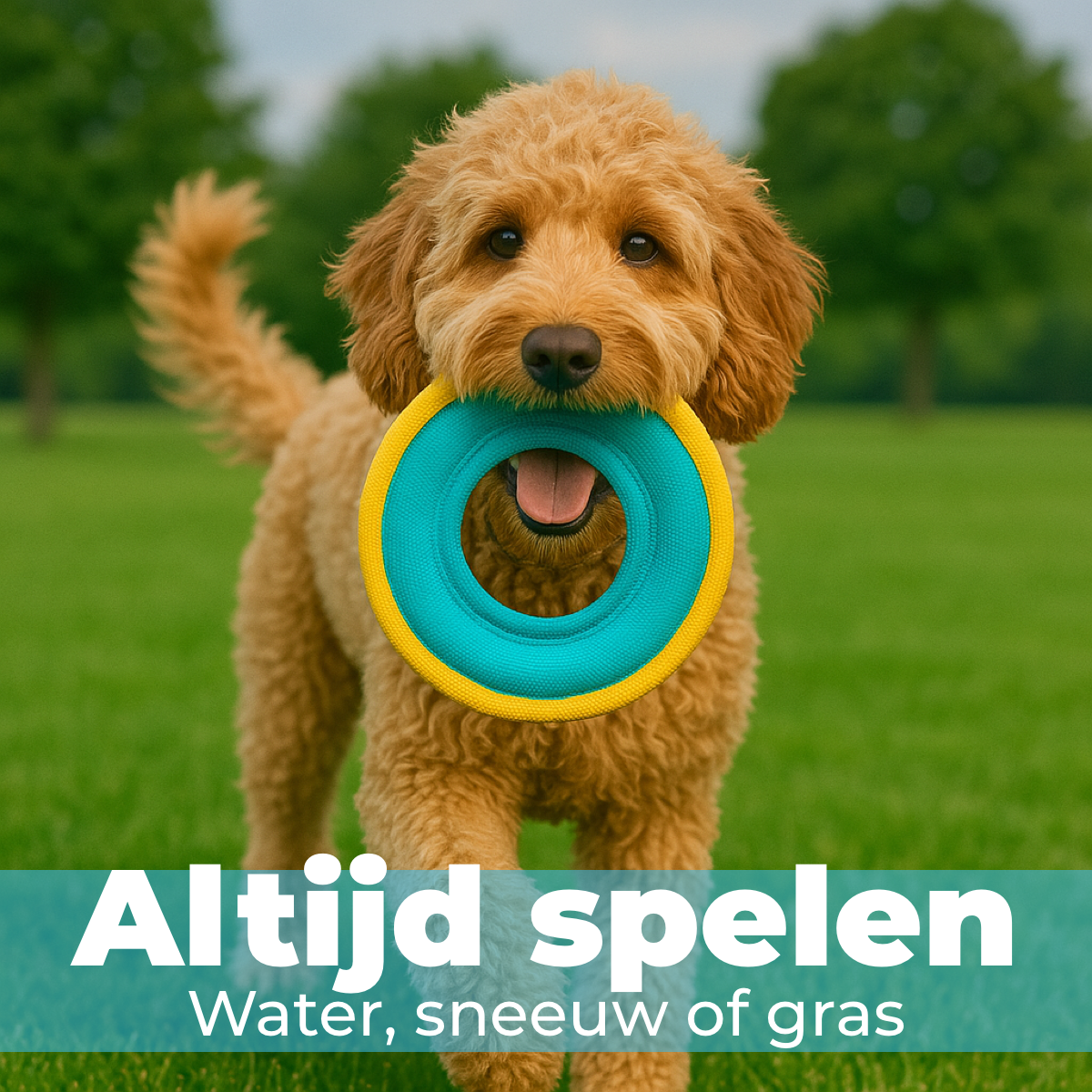 Hondenfrisbee Ø 23 cm – blauw/geel