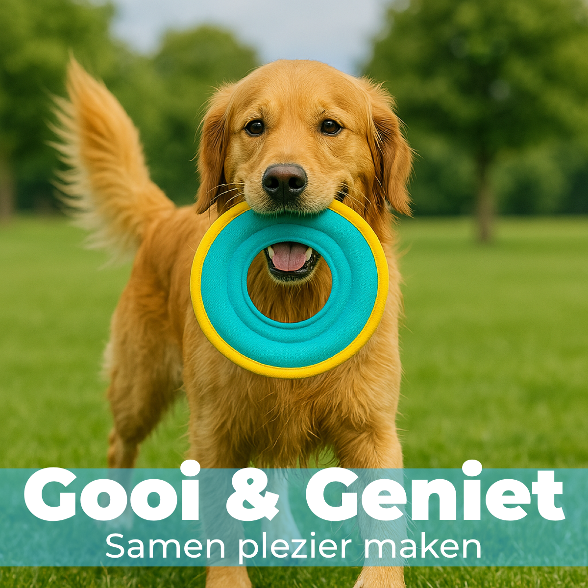 Hondenfrisbee Ø 23 cm – blauw/geel